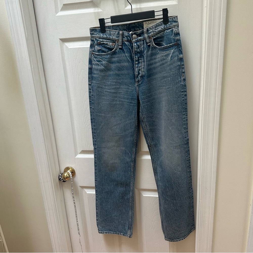 Rag & Bone Alex High Rise Straight Blue Jeans 28